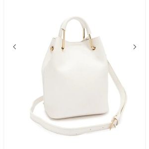 White faux leather handbag